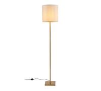 lux.pro Lampadaire Lampe sur Pied Élégante Luminaire Design pour Salon Chambre Bureau Lampe de Lecture Décorative avec Interrupteur à Pied E27 Métal Tissu Hauteur 157 cm Couleur Laiton Effet Lin