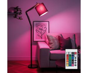 Lampadaire Gelenkleuchte Tissu Bois Dimmable LED Télécommande RGB