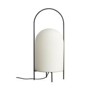 Woud Lampe sur pied Ghost Noir-verre opale blanc