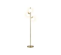 HomCom Lampadaire sur pied Globe 3 abat-jours verre dépoli métal doré Ø27×169 cm 40W
