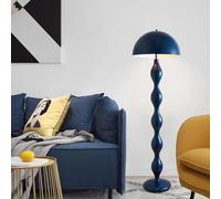 Lampadaire globe moderne de 150 cm en fer, lampe sur pied à corps ondulé avec LED E26 à intensité variable, abat-jour sphérique contemporain, grande lumière pour salon, chambre à coucher, étude,