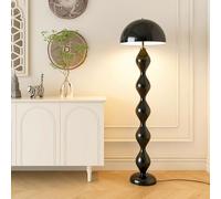 Lampadaire globe moderne de 150 cm en fer, lampe sur pied à corps ondulé avec LED E26 à intensité variable, abat-jour sphérique contemporain, grande lumière pour salon, chambre à coucher, étude, villa