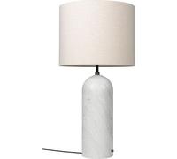 Lampadaire Gravity , Abat-jour en Marbre Blanc et Toile, Abat-jour XL Bas