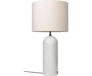 Lampadaire Gravity , Abat-jour en Marbre Blanc et Toile, Abat-jour XL Bas