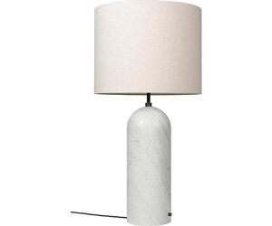 Lampadaire GUBI Gravity , Abat-jour en Marbre Blanc et Toile, Abat-jour XL Bas