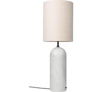 Lampadaire GUBI Gravity , Abat-jour XL en Marbre Blanc et Toile