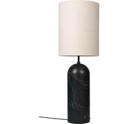 Lampadaire GUBI Gravity , Abat-jour XL en Marbre Noir et Toile