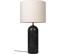 Lampadaire GUBI Gravity, Abat-jour en Marbre Noir et Toile, Abat-jour XL Bas