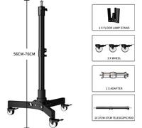 Lampadaire, hauteur réglable de 76 cm à 183 cm, construction métallique, modèle 76 cm