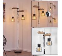 Lampadaire - HOFSTEIN - Gondo - Bois et métal noir - 2 lampes pendantes - Style rétro-industriel