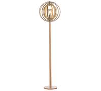 HOMCOM Lampadaire sur Pied Circulaire 40 W Max. Abat-Jour bois naturel clair dim. Ø 38 x 160 cm Beige