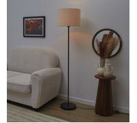Lampadaire - Home Deco Factory - Abat-jour Bouclette - Noir Et Blanc