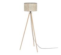 Lampadaire HONTONGAS E27 1X25W en bois et acier marron et noir D400mm