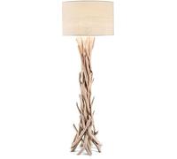 Lampadaire - IDEAL LUX - DRIFTWOOD - Bois marron - Abat-jour tissu - Culot E27 LED