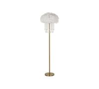 Lampadaire Imitation Plume ""Diamon"" 165cm Or & Blanc