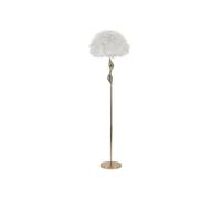 Lampadaire Imitation Plume "Slim" 165cm Or & Blanc