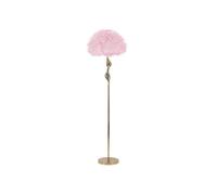 Lampadaire Imitation Plume "Slim" 165cm Or & Rose
