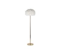 Lampadaire Imitation Plume ""Slim"" 170cm Or & Blanc
