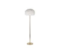 Lampadaire Imitation Plume "Slim" 170cm Or & Blanc