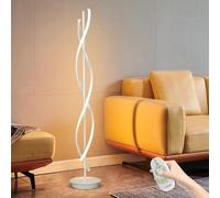Lampadaire Incurvé À LED, Lampadaire Spiralé Pour Salon, Lampadaire D'angle Moderne Et Créatif À Intensité Variable Avec Télécommande, Lampe De Lecture Sur Pied Pour Chambre À Coucher Ou Bureau(White)