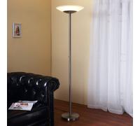 Lampadaire indirect LED Ragna Lindby, dimmable, gris, Salon / Salle à manger, Verre, Moderne, Lampadaire LED