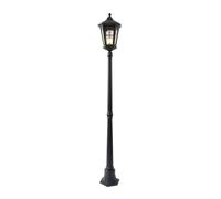 Lampadaire Industriel, Éclairage sur Poteau Noir avec Verre Ondulé, Lampadaire Rétro Européen pour Porche, Patio, Jardin, 180 Cm