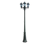 Lampadaire Jardin 3 Bras Aluminium Vert Foncé/Noir 215 Cm