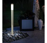 Lampe d'extérieur lampadaire lampe de jardin lampe colonne éclairage d'entrée jardin, IP44 inox argent opale, 1x douille E27, DxH 12,7x110 cm