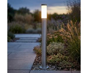Lampadaire Jardin Säulenleuchte IP44 Inox Argent Opale 1x E27 Douille / Culot [EEK: Nicht bewertet]