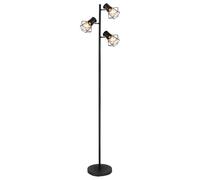 Lampadaire Lampadaire design industriel Lampe de salon Plafonnier 3 flammes, métal noir, 3x E27 douilles, LxlxH 30,5x25x161 cm