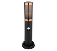 Lampadaire lampadaire éclairage extérieur cuivre fumé extérieur avec détecteur de mouvement lampadaire de jardin, plastique inox, 1x E27, DxH 7,6x45 cm