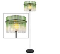Lampadaire Lampadaire Lampadaire de salon vert noir barres de verre, métal, 1x E27, DxH 38 x 152 cm