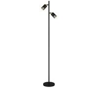 Lampadaire lampadaire lampadaire orientable 2 flammes noir doré H 153 cm