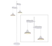 Lampadaire Lampe de Chambre Lampadaire Blanc Lecture Céramique 2 à Flammes E27