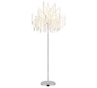 Lampadaire lampadaire lampe de salon verre argenté cristaux interrupteur à pied H165cm
