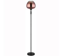 Lampadaire lampadaire lampe de salon verre cuivre noir mat E27 H 165 cm