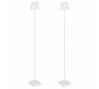 Lampadaire Lampadaire lampe d'extérieur avec variateur tactile, métal plastique blanc, batterie CCT USB, LED 4W 200Lm 3000K, 4000K, 5000K, H 120 cm, 2er Set
