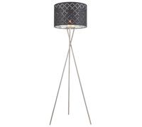 Lampadaire en tissu salon liseuse interrupteur décor plafonniers gris argent