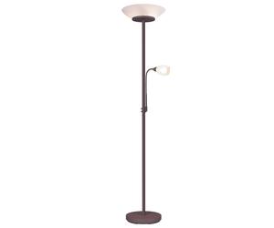 Lampadaire Lampadaire Plafonnier Lampe d'intérieur Lampe de salon Liseuse bras flexible, interrupteur séparé, métal, rouille, verre, blanc, DxH : 34x180 cm