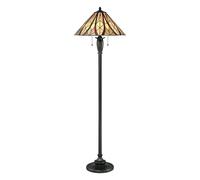 Lampadaire Lampadaire Tiffany verre Bronze H 149,4 cm Lampe de salon