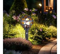 Lampe de base LED avec détecteur de mouvement lampe de chemin de boule avec détecteur de mouvement lampadaire extérieur, acier inoxydable anthracite, 1x 7W 806Lm 2700K blanc chaud, H 45 cm