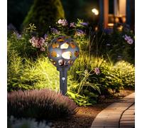 Lampe de base LED avec détecteur de mouvement lampe de chemin de boule avec détecteur de mouvement lampadaire extérieur, acier inoxydable anthracite, 1x 4,8W 300Lm 1800K blanc chaud, H 45 cm