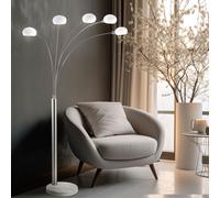 Lampadaire Lampe D'Appoint Dimmer LED Marbre 5-Flammes Verre H 210 Cm
