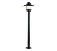 Lampadaire, lampe de chemin, lampe d'extérieur, acier inoxydable, verre, noir, lampe de jardin, H 101,8 cm