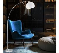 Lampadaire Lampe de Lecture Lampadaire à Arc Blanc Chrome Chambre à Coucher