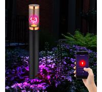 Lampe d'extérieur, fumée, applique murale, cuivre, lampadaire, détecteur de mouvement, noir, piquet de sol universel, contrôle par application, dimmable, Smart RGB LED 10W 806Lm 2700-6400K