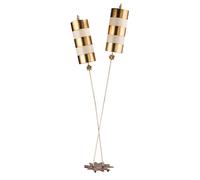 Lampadaire Lampe de Salon Acier Taupe Or H 198,1 CM 2 à Flammes