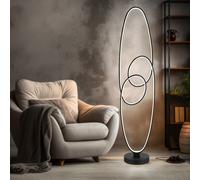 Lampadaire Lampe De Salon Lampe De Design Alu LED CCT Noir Opale