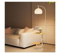 Lampadaire Lampe de table et lampadaire Combo avec port de charge et station de charge sans fil Étagère de salon moderne Lampadaire (blanc)