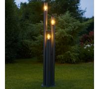 Lampadaire Lampe D'Extérieur Colonne de Jardin Inox Fumée LED 170 CM